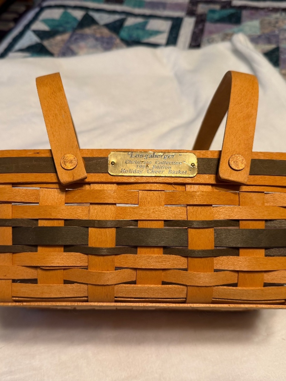 Longberger Holiday Cheer Rectangle 1996 Basket/Protector